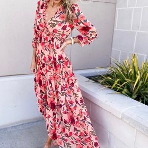 Magnolia floral maxi dress